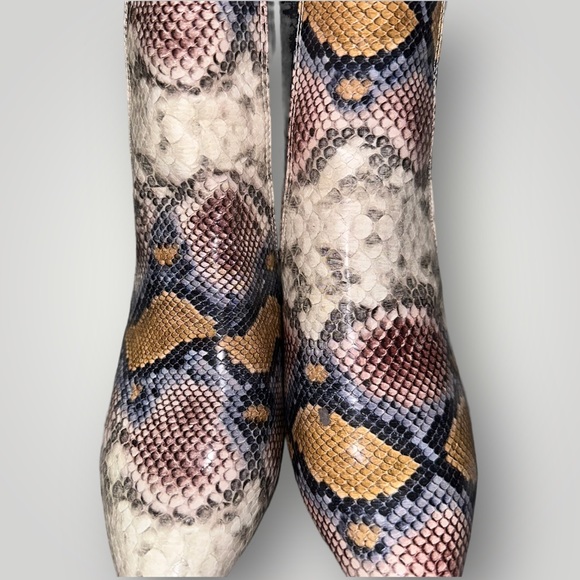 SHEIN Colorful Snakeskin Pull on Heeled Ankle Boots with Pointy Toe Size… - Picture 10 of 11